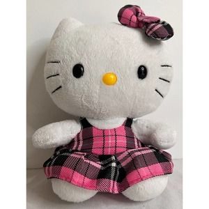 Ty San Rio Hello Kitty‎ Beanbag Plush Cat White Pink Beanbag Stuffed Animal 6 in